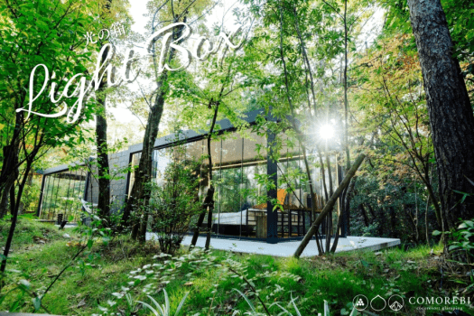 湯布院温泉郷 グランピング COMOREBI ＼NEW／【半露天風呂付き/温泉】全面ガラス 光の箱（最大5名）
