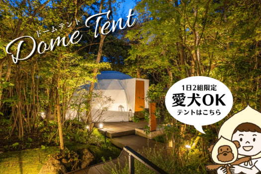 湯布院温泉郷 グランピング COMOREBI 【最大5名】〈愛犬OK〉 ドーム型テント6m (シングル3台)
