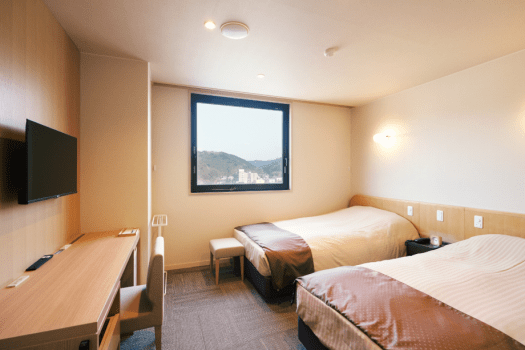 浅虫温泉 南部屋・海扇閣 <禁煙>山側ビジネスタイプツインルーム【21㎡・シモンズベッド】