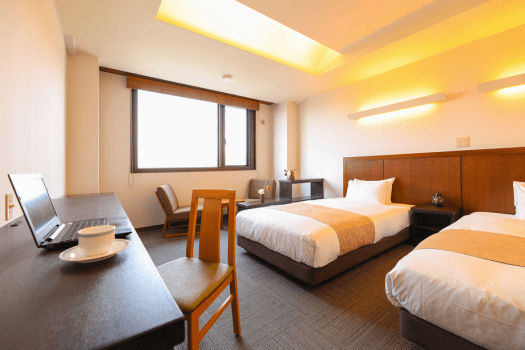 笹井ホテル 【コンフォートツイン：禁煙】トイレ付・バス無し※バリアフリー