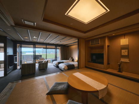 山鹿温泉 清流荘 ◆水鏡庵◆バリアフリー ジュニアスイート 露天風呂付和洋室 70㎡