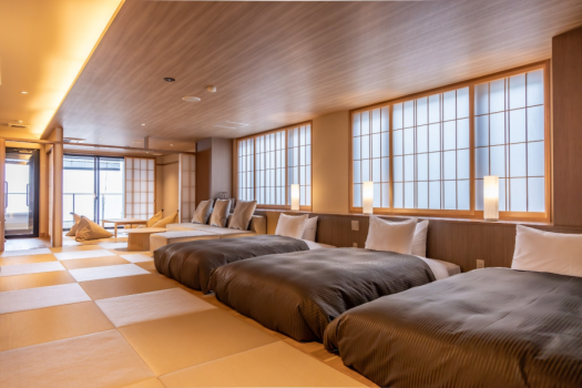 味と湯の宿ニューとみよし 【新館】デラックススイート／露天風呂付和室 海一望 3ベッド30畳間 角部屋 92ｍ2
