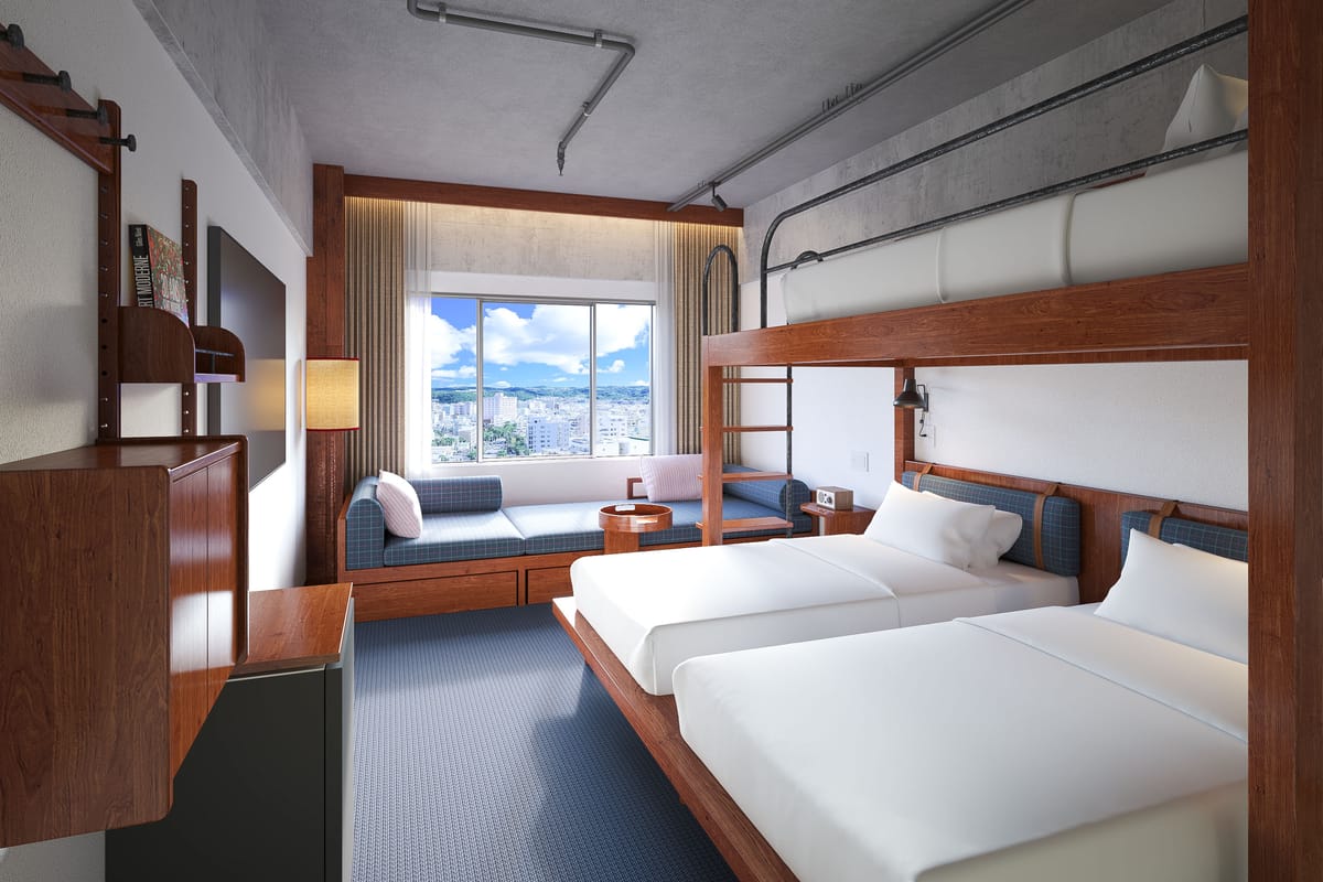 South Gate Hotel Okinawa グランドトリプル （バンクルーム）