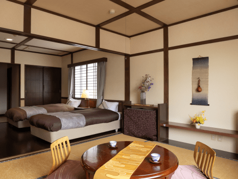 さんご草の郷 能取の荘 かがり屋 ■貸切半露天風呂確約■デラックスツイン◇篝火◇<街側>■デラックスツイン◇篝火◇<街側>