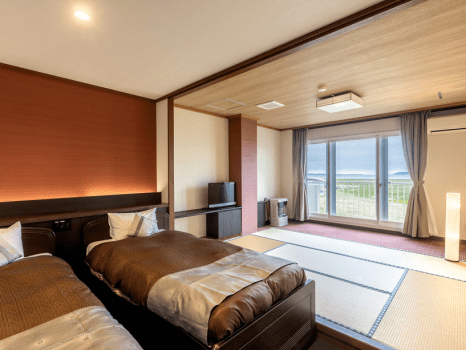 さんご草の郷 能取の荘 かがり屋 【湖の眺望】和洋室スーペリアツイン※ペット可