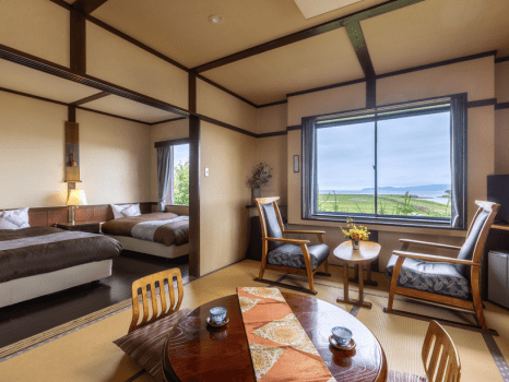 さんご草の郷 能取の荘 かがり屋 【湖の眺望:ミニバー付】角部屋デラックスツイン◇御神渡◇