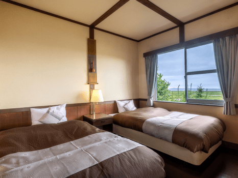 さんご草の郷 能取の荘 かがり屋 【湖の眺望:ミニバー付】角部屋デラックスツイン◇御神渡◇