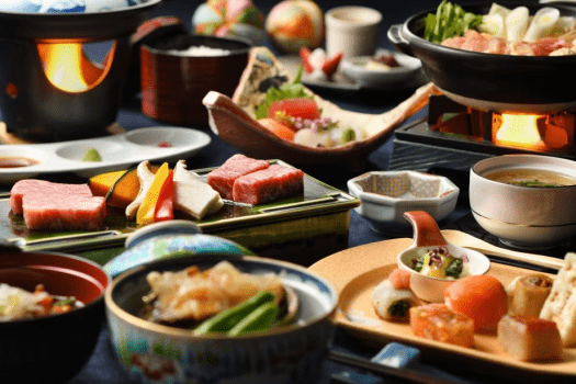 縄文のふる里　大湯温泉　ホテル鹿角 人気No1プラン！「かづの牛と秋田牛」の食べ比べ＆選べる「お鍋」♪郷土の味覚も満載～「来満コース」