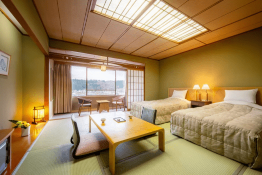 縄文のふる里　大湯温泉　ホテル鹿角 【禁煙】【和風ツイン】最上階または5階　和室12.5畳ツインベット