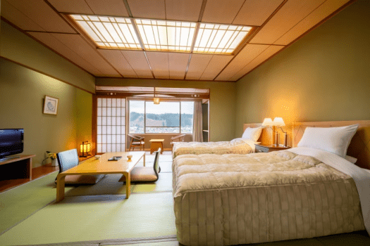 縄文のふる里　大湯温泉　ホテル鹿角 【禁煙】【和風ツイン】最上階または5階　和室12.5畳ツインベット