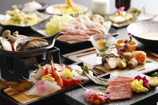 千年亭 ＜DP＞人気No.1【UPグレード‐美食会席】＜鳥取和牛オレイン55×活きアワビ＞山海ふたつの味覚を贅沢に♪