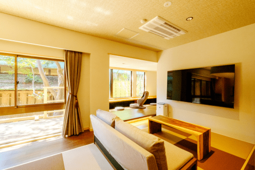 千年亭 ◆おひとり様用源泉露天風呂+源泉内風呂＋サウナ＋水風呂◆中庭側ツイン／備前8”ととのえ”