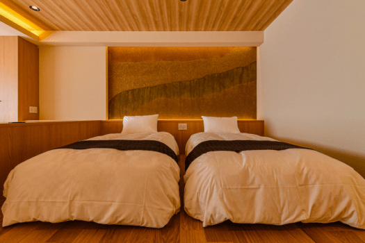 北陸　福井　あわら温泉　美松 【和モダンルーム】ツイン／シングルベッド×2台［39平米］