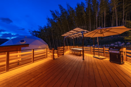 グランピング五感 【スイート】330平米<サウナ&デッキ付>ドーム+ログハウス