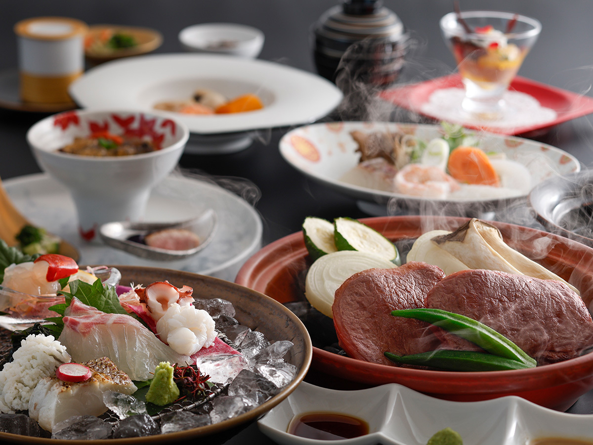 ホテルニューアワジ プラザ淡路島 専有露天風呂付特別客室 ≪別邸 蒼空 -SOLA- 天空≫／部屋食