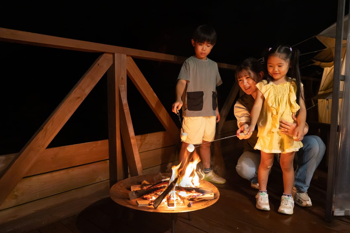 ハワイアンズグランピング マウナヴィレッジ 【人気のチェキレンタル＆たき火マシュマロセット付き】気軽に楽しむスタンダードバーベキュー！