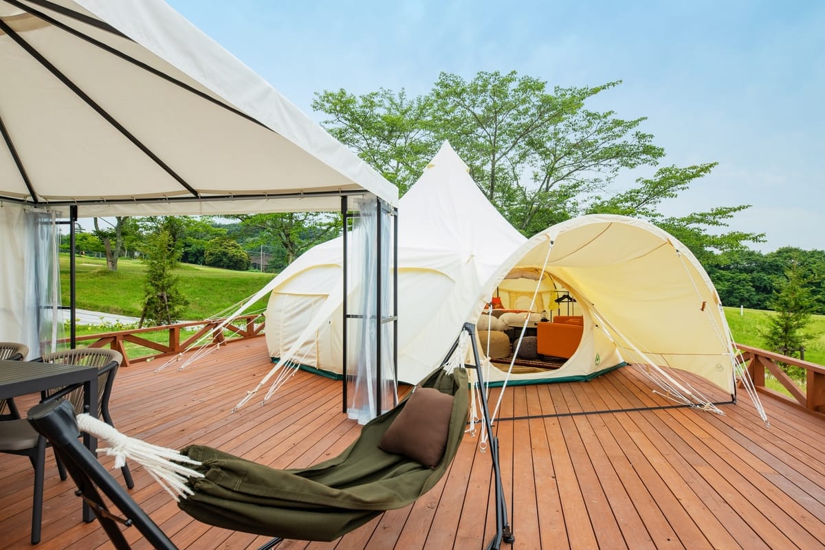 ハワイアンズグランピング マウナヴィレッジ 【45日前予約でとってもお得！】ハワイで過ごすかのようなアウトドア体験・1泊2食・福島牛の贅沢BBQ