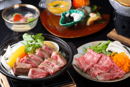 まつさき 【特撰和牛ロース懐石】極上ロースをステーキとしゃぶしゃぶの二つの誘惑~旬彩と和牛の饗宴~