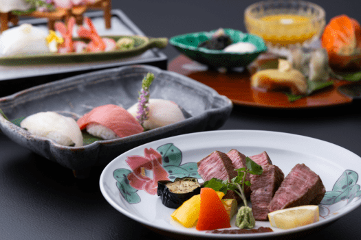 まつさき 【お食事グレードアップ】～寿司と和牛ヒレステーキ付贅沢懐石プラン～