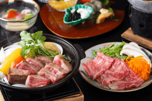 まつさき 【特撰和牛ロース懐石】極上ロースをステーキとしゃぶしゃぶの二つの誘惑～旬彩と和牛の饗宴～