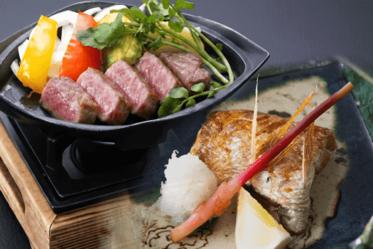 まつさき 【メインをチョイス】のどぐろ塩焼き又は黒毛和牛ロースステーキ　～お好きな食材をお一人様ずつ選べるプラン～
