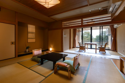 まつさき 上質空間【鳳凰棟】標準室（12.5畳+6畳+広縁+バルコニー）／温泉露天+内湯付