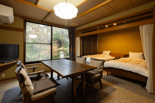 まつさき 【本館桃山庵】≪白玉の間≫和洋室(和室12.5畳+洋室24㎡)/温泉露天付