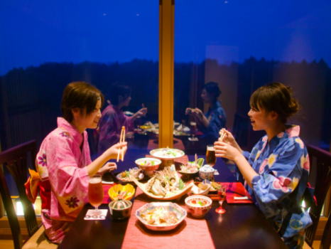 能登九十九湾　百楽荘 ■カップルプラン■　貸切露天♪＆個室食事♪＆色浴衣♪～彼と私の“ふたりだけ♪”の特別なひとときを～