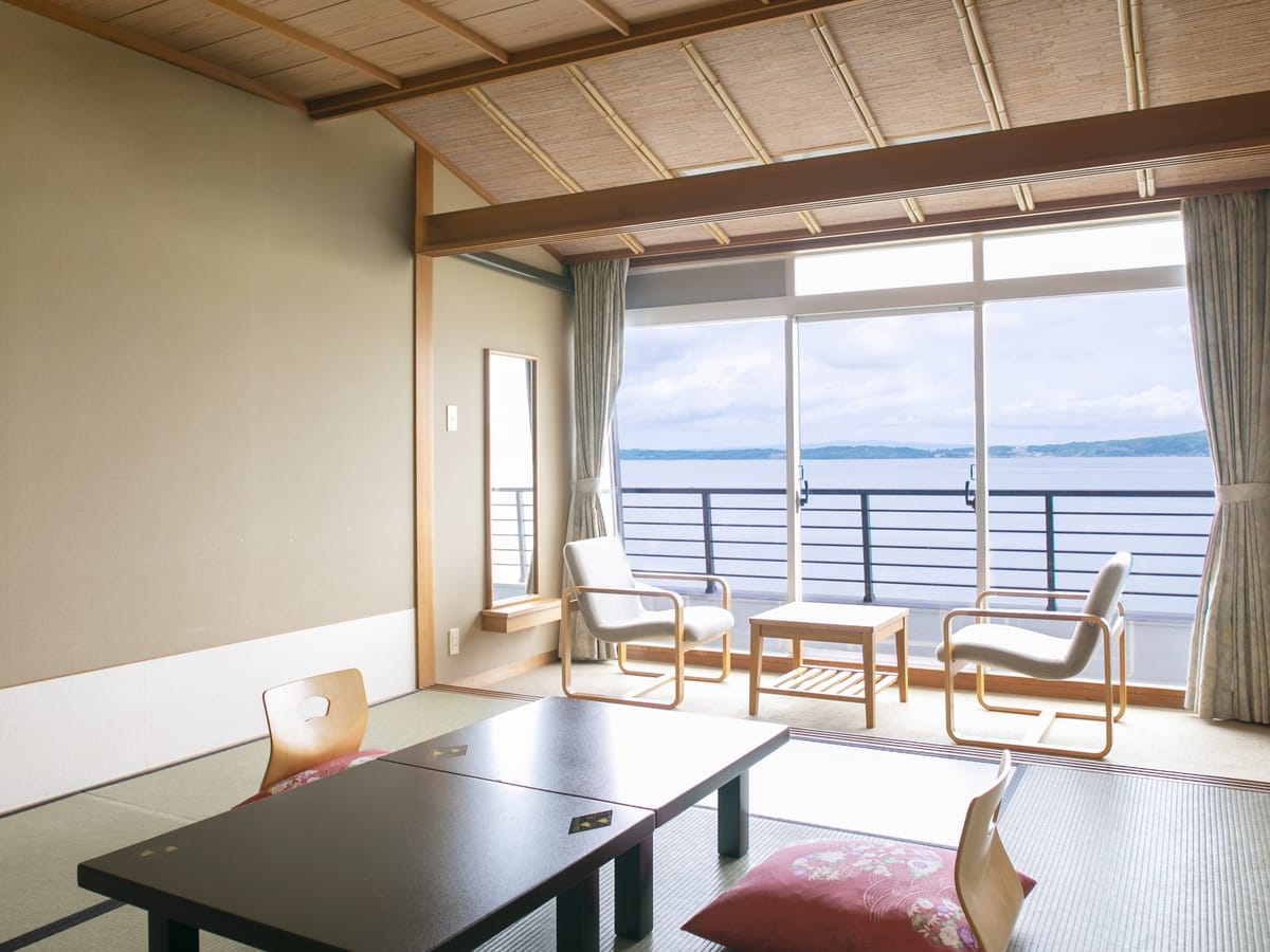 ゆけむりの宿 美湾荘 海側和室10畳バス・トイレ付【復興応援　仮営業開始】