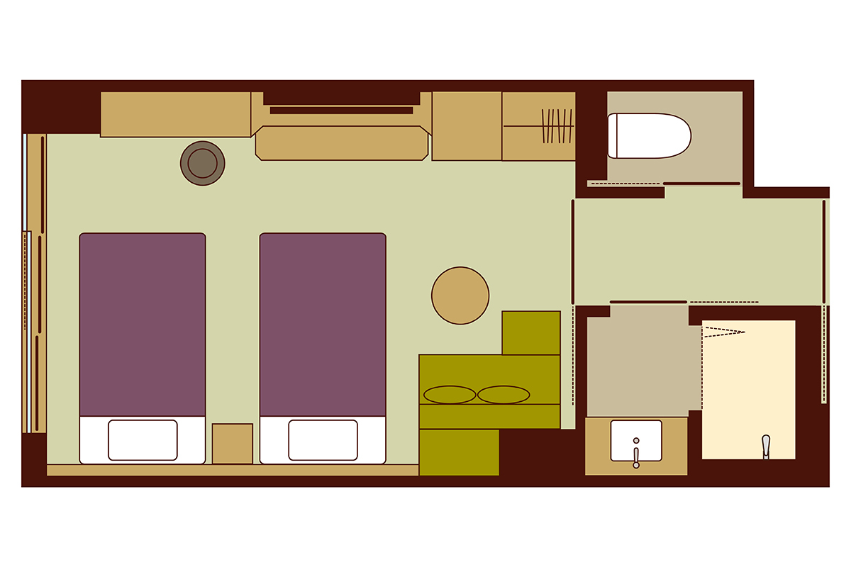 京都 嵐山温泉 絹の湯 花伝抄 【2026年リニューアル】ツイン＜シャワー付＞／23平米／2名定員