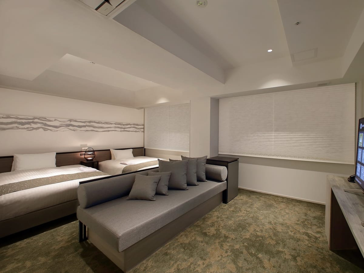 オリエンタルホテル京都 六条 ジュニアコーナースイート（39.8㎡/140cm幅ベッドx2台）