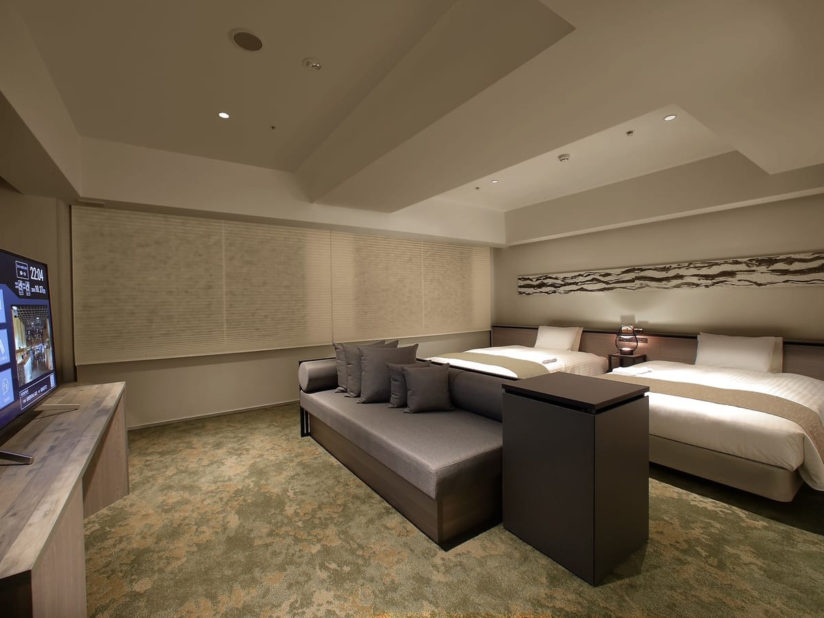 オリエンタルホテル京都 六条 コーナースイート（42.6㎡/140cm幅ベッドx2台）