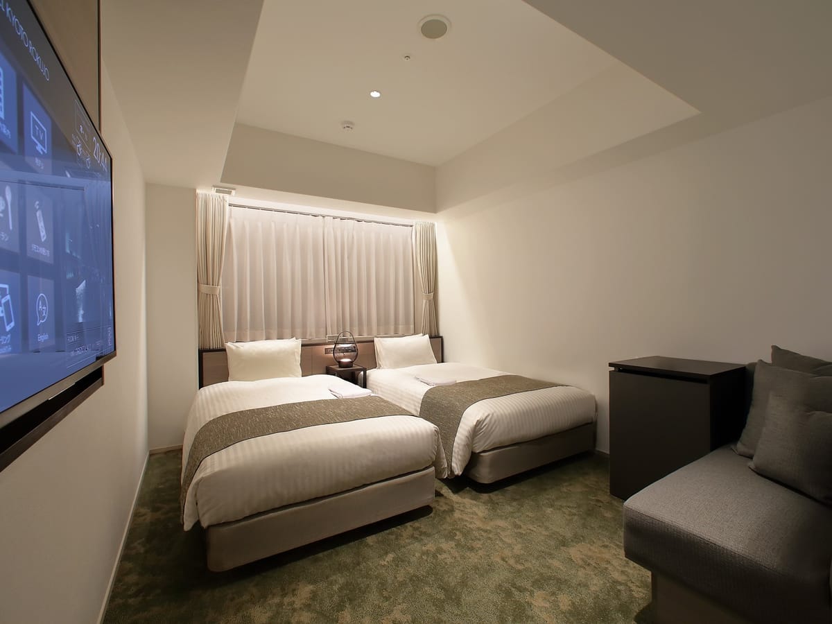 オリエンタルホテル京都 六条 スタンダードツイン洋室（18.6㎡/110cm幅ベッドx2台）