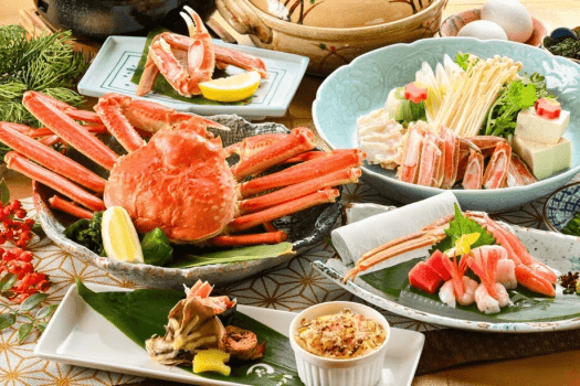 伝統旅館のぬくもり 灰屋 【カニのフルコース】蟹刺し・焼き蟹・蟹鍋・茹で蟹◆福井あわら温泉の冬旅