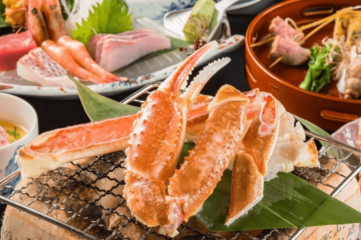 伝統旅館のぬくもり 灰屋 【カニのフルコース】蟹刺し・焼き蟹・蟹鍋・茹で蟹◆福井あわら温泉の冬旅