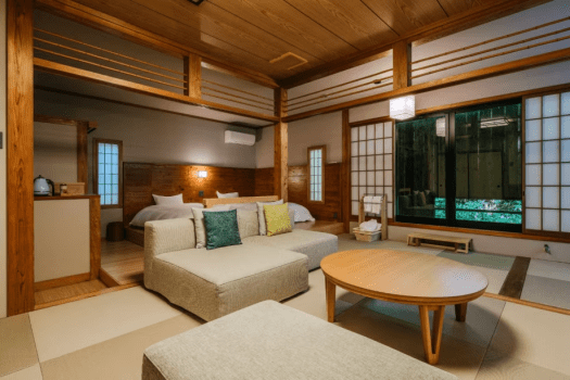 夫婦露天風呂の宿 藤のや 【本館】【川縁客室】露天風呂付き和洋室C【凪】 ※内風呂あり