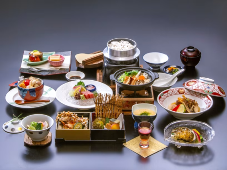湯陣 千代の湯 【公式サイトダイナミックパッケージ限定×あわび×島根和牛×夕食部屋食】厳選島根グルメ！「山海の饗宴会席」
