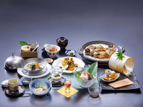 湯陣 千代の湯 【公式サイトダイナミックパッケージ限定×あわび×島根和牛×夕食部屋食】厳選島根グルメ!「山海の饗宴会席」