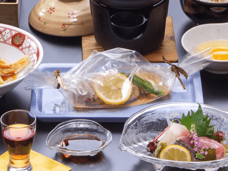 湯陣 千代の湯 【公式サイトダイナミックパッケージ限定×島根×山陰季節の味覚×夕食部屋食】ご当地ブランド!「島根尽くし満足会席」