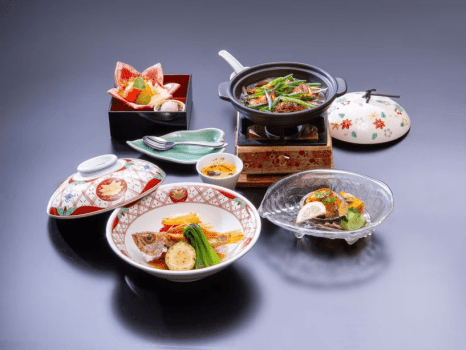 湯陣 千代の湯 【公式サイトダイナミックパッケージ限定×あわび×島根和牛×夕食部屋食】厳選島根グルメ!「山海の饗宴会席」