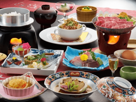 月岡温泉　ホテルひさご荘 ダイナミックパッケージ【Ａ４和牛・にいがた旬の美味プラン】貸切風呂割引・アウト11時！