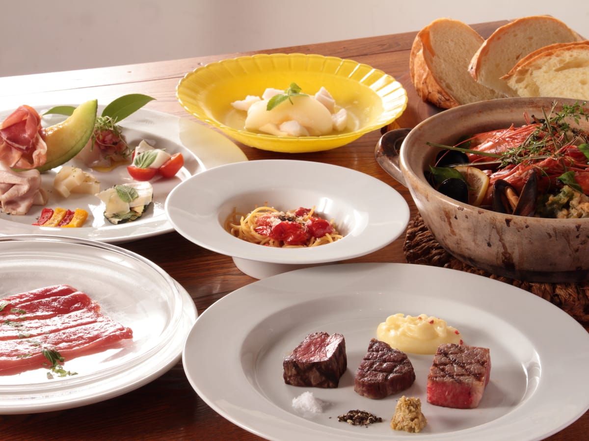 五島列島リゾートホテルマルゲリータ 【五島牛3部位】五島牛と五島灘の旬魚を楽しむイタリアンコース
