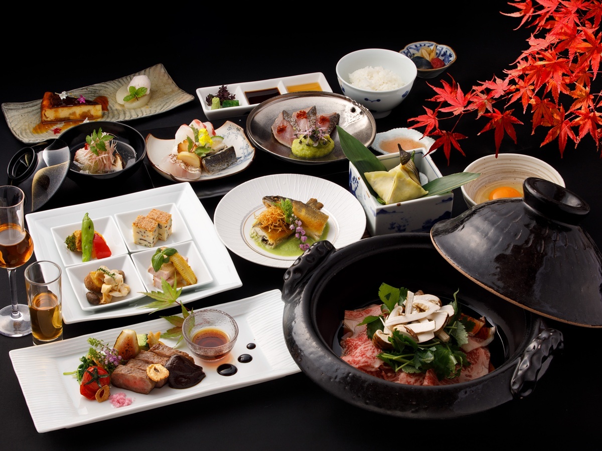 奥日田温泉 うめひびき 【記念日プラン】スパークリングワイン＆ケーキ付【極上会席】料理長厳選「おおいた和牛プレミアム会席」