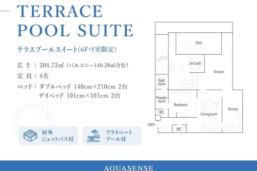 AQUASENSE Hotel ＆ Resort テラス　プールスイート(6F)