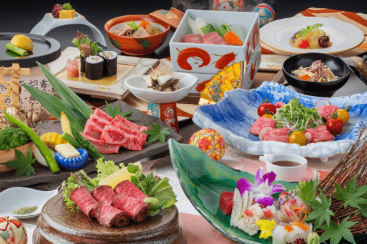 下呂温泉 山形屋 ■DM■【A5飛騨牛三昧】贅沢6品が飛騨牛!陶板焼き&冷しゃぶ&温泉蒸し★とろけるような飛騨牛を♪