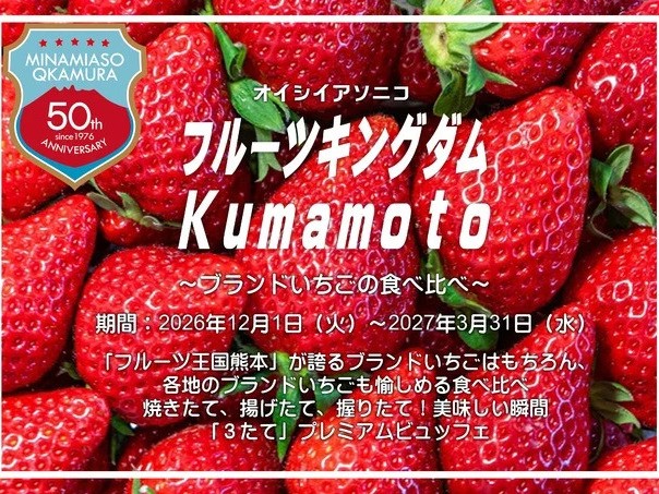 休暇村 南阿蘇 【12月~3月】 フルーツキングダムKumamoto ブランドいちごの食べ比べ×プレミアムビュッフェ