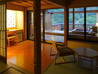 宇奈月温泉　延楽  【露天風呂付き客室　檜】風情を愉しむ趣ある和室13.5畳