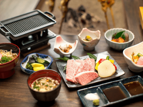 新祖谷温泉ホテルかずら橋 お肉好きにはこれ!郷土料理に徳島県産霜降り黒毛和牛ステーキをプラス☆ステーキプラン