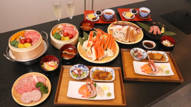 雲仙みかどホテル タラバ蟹・本ズワイ蟹・国産和牛・鮮魚食べ放題・アルコール飲み放題♪　食房「百福豊穣」ビュッフェ　1泊2食付きプラン【ダイナミックパッケージ】