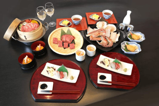 雲仙みかどホテル タラバ蟹・本ズワイ蟹・国産和牛・鮮魚食べ放題・アルコール飲み放題♪　食房「百福豊穣」ビュッフェ　1泊2食付きプラン【ダイナミックパッケージ】